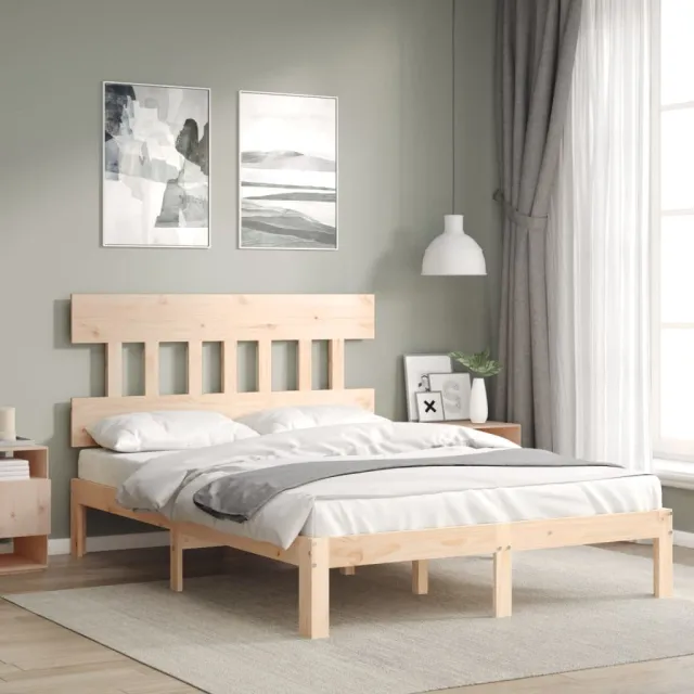 Cadre de lit sans matelas 140x190 cm bois de pin massif