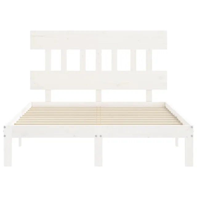 Cadre de lit sans matelas blanc 140x190 cm bois de pin massif