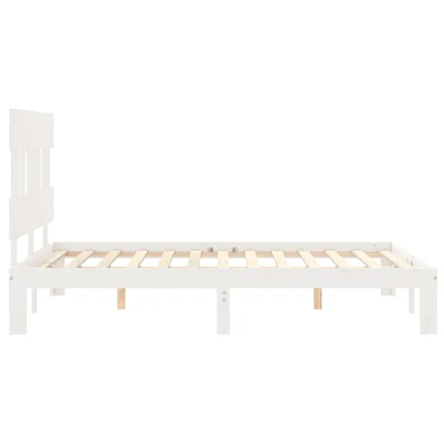Cadre de lit sans matelas blanc 140x190 cm bois de pin massif