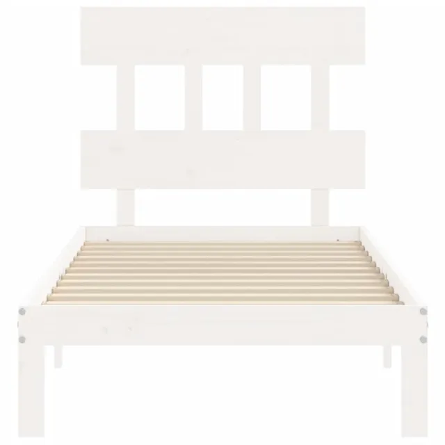 Cadre de lit sans matelas blanc 100x200 cm bois de pin massif