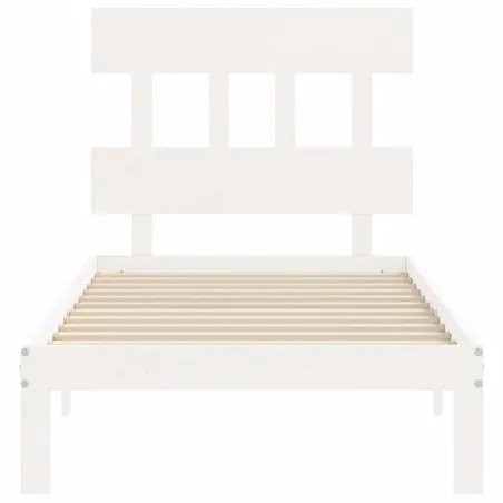 Cadre de lit sans matelas blanc 100x200 cm bois de pin massif