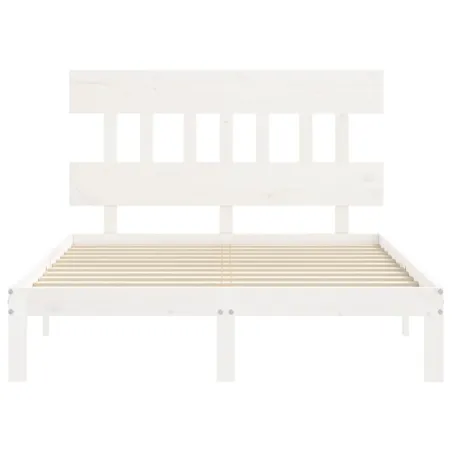 Cadre de lit sans matelas blanc 120x200 cm bois de pin massif