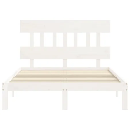 Cadre de lit sans matelas blanc 140x200 cm bois de pin massif