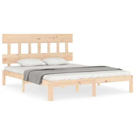 Cadre de lit sans matelas bois de pin massif 2