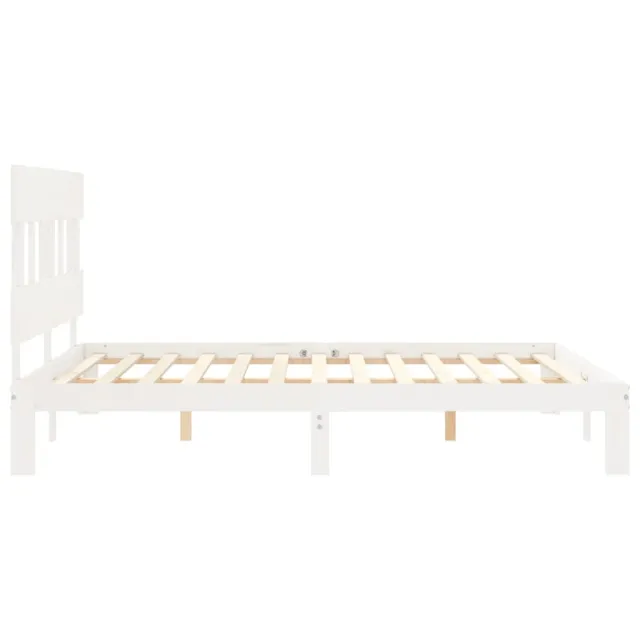 Cadre de lit sans matelas blanc 160x200 cm bois de pin massif