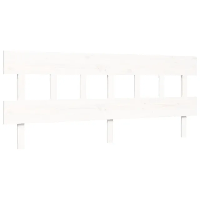 Cadre de lit sans matelas blanc 200x200 cm bois massif de pin