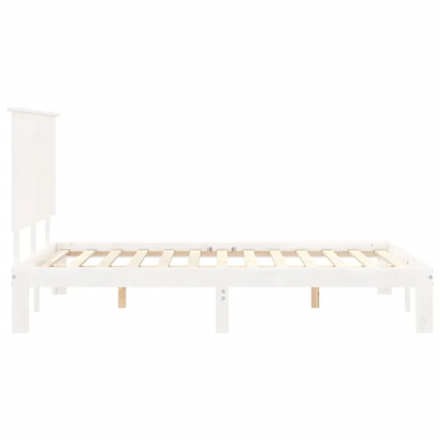 Cadre de lit sans matelas blanc bois de pin massif
