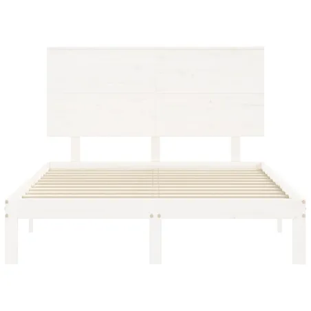 Cadre de lit sans matelas blanc 140x190 cm bois de pin massif