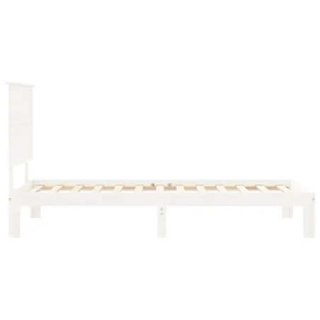 Cadre de lit sans matelas blanc 90x200 cm bois de pin massif