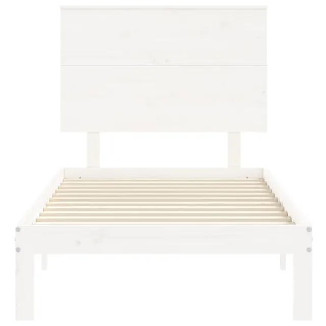 Cadre de lit sans matelas blanc 100x200 cm bois de pin massif