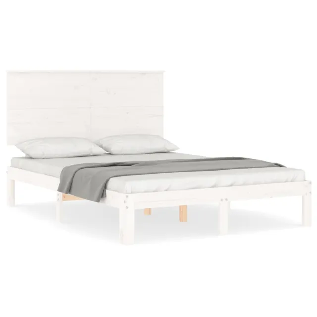 Cadre de lit sans matelas blanc 140x200 cm bois de pin massif