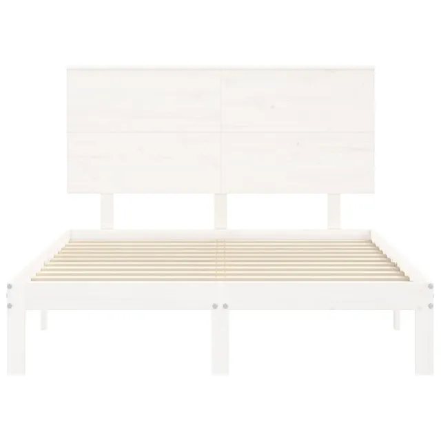 Cadre de lit sans matelas blanc 140x200 cm bois de pin massif