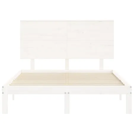 Cadre de lit sans matelas blanc 140x200 cm bois de pin massif