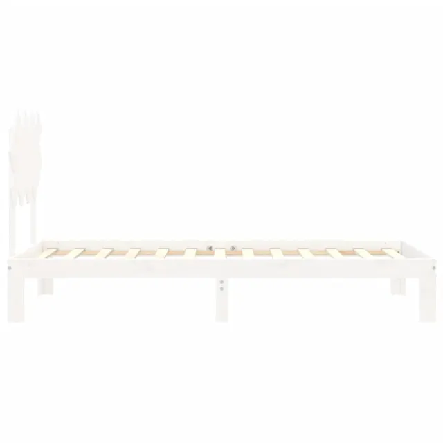 Cadre de lit sans matelas blanc bois de pin massif