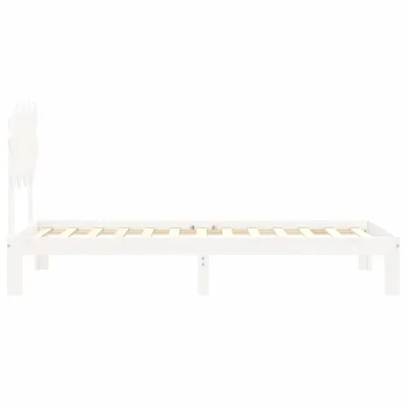 Cadre de lit sans matelas blanc bois de pin massif