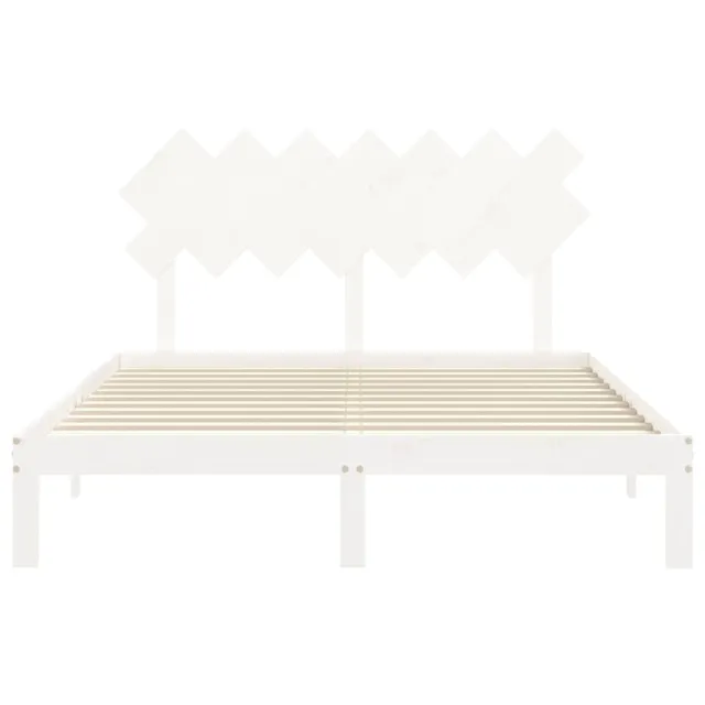 Cadre de lit sans matelas blanc 140x190 cm bois de pin massif