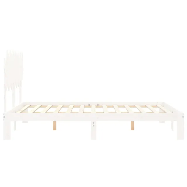 Cadre de lit sans matelas blanc 140x190 cm bois de pin massif