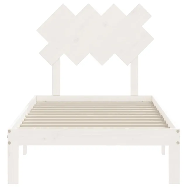 Cadre de lit sans matelas blanc 90x200 cm bois de pin massif