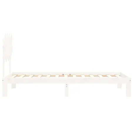 Cadre de lit sans matelas blanc 90x200 cm bois de pin massif