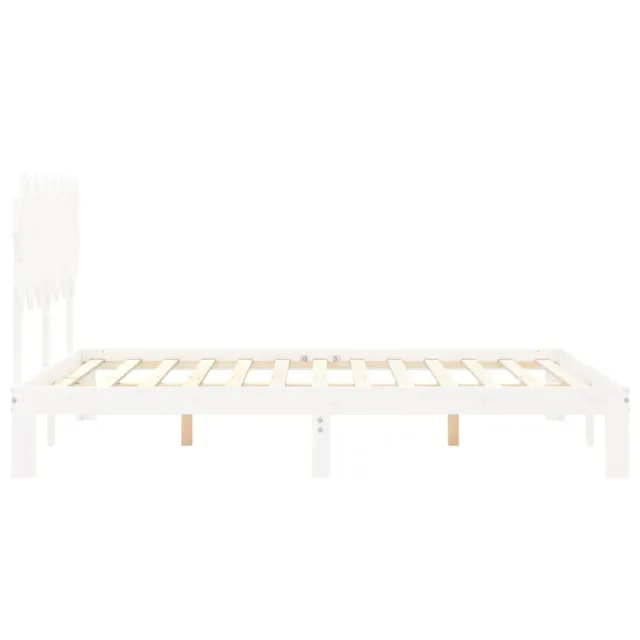 Cadre de lit sans matelas blanc 140x200 cm bois de pin massif