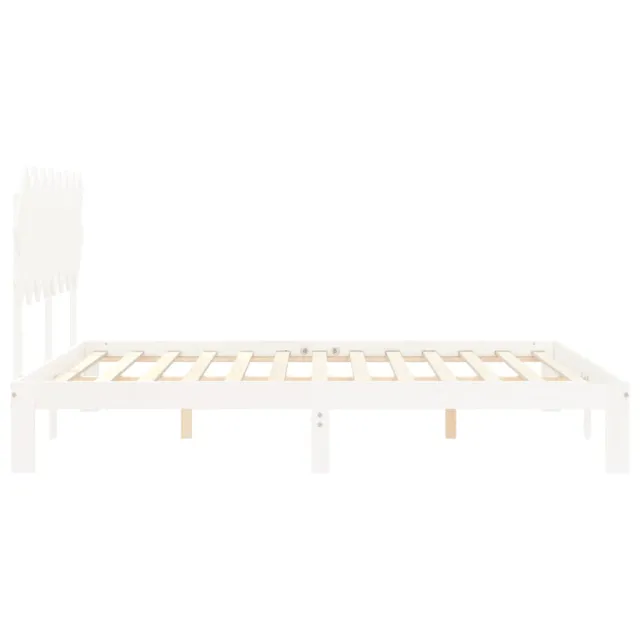 Cadre de lit sans matelas blanc 160x200 cm bois de pin massif