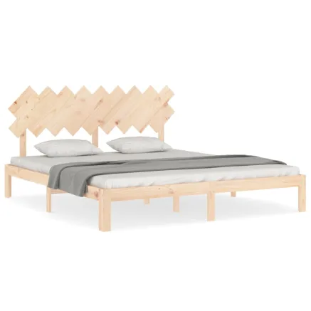 Cadre de lit sans matelas bois massif de pin 2