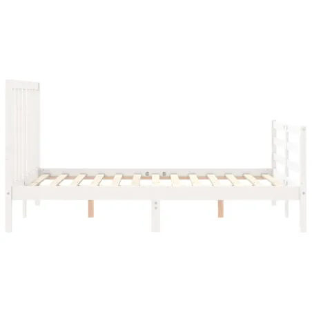 Cadre de lit sans matelas blanc 140x190 cm bois de pin massif