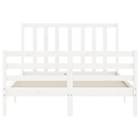 Cadre de lit sans matelas blanc 140x200 cm bois de pin massif
