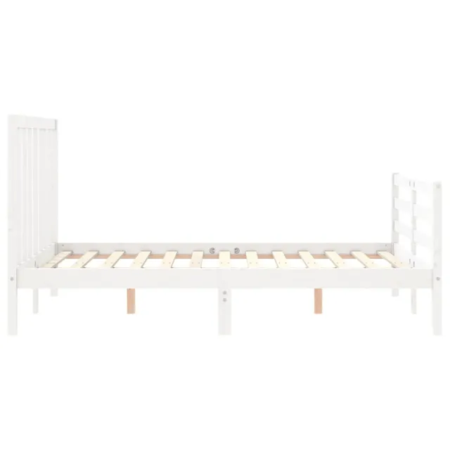 Cadre de lit sans matelas blanc 140x200 cm bois de pin massif