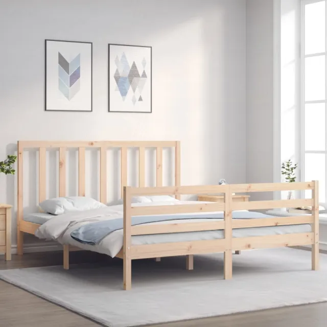 Cadre de lit sans matelas 160x200 cm bois massif de pin