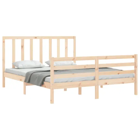 Cadre de lit sans matelas 160x200 cm bois massif de pin