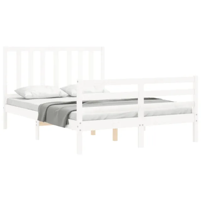Cadre de lit sans matelas blanc 140x190 cm bois de pin massif
