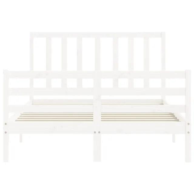 Cadre de lit sans matelas blanc 140x190 cm bois de pin massif