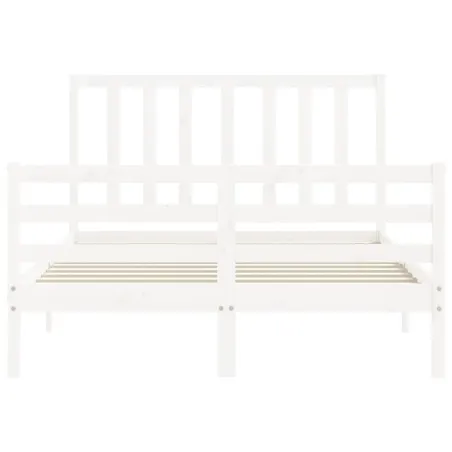 Cadre de lit sans matelas blanc 140x190 cm bois de pin massif