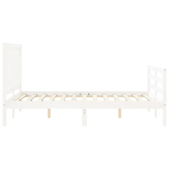 Cadre de lit sans matelas blanc 140x190 cm bois de pin massif