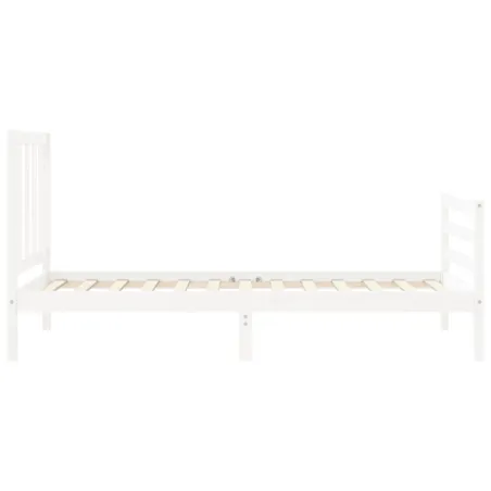 Cadre de lit sans matelas blanc 100x200 cm bois de pin massif