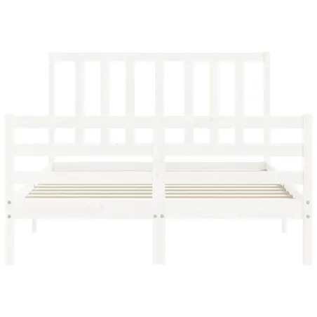 Cadre de lit sans matelas blanc 140x200 cm bois de pin massif
