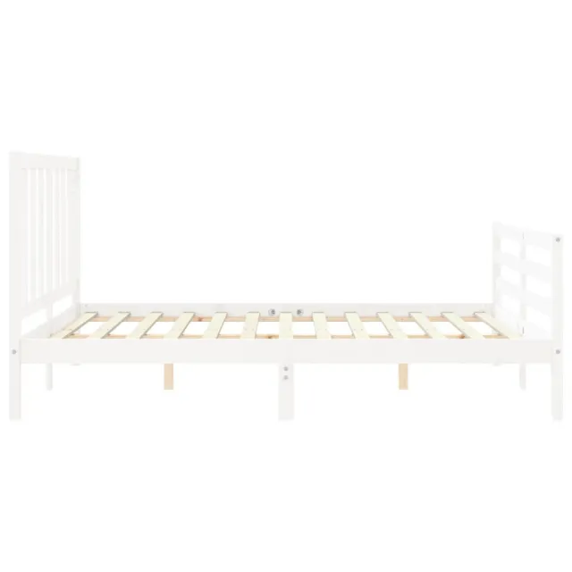 Cadre de lit sans matelas blanc 160x200 cm bois de pin massif