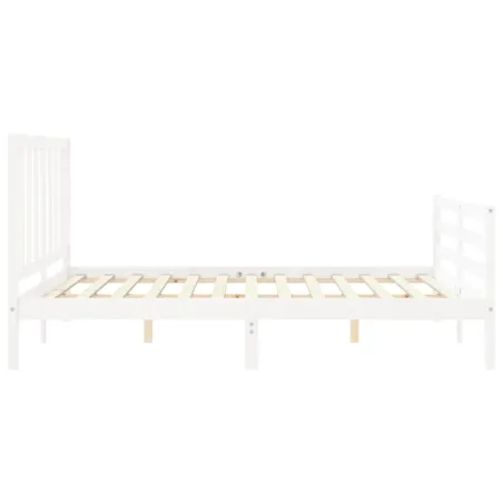 Cadre de lit sans matelas blanc 160x200 cm bois de pin massif