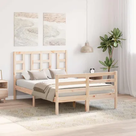 Cadre de lit sans matelas bois de pin massif