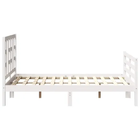 Cadre de lit sans matelas blanc bois de pin massif