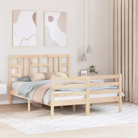 Cadre de lit sans matelas bois de pin massif