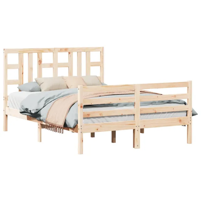 Cadre de lit sans matelas bois de pin massif