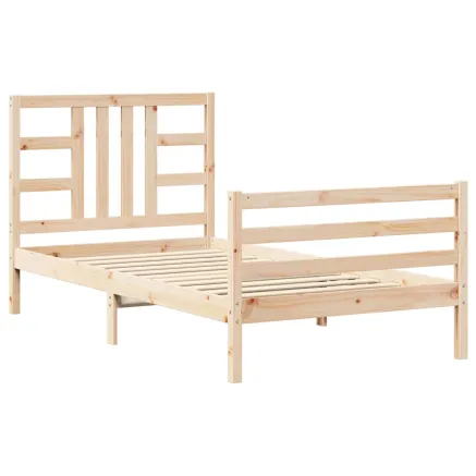 Cadre de lit sans matelas 100x200 cm bois massif de pin 2
