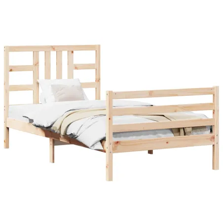 Cadre de lit sans matelas 100x200 cm bois massif de pin