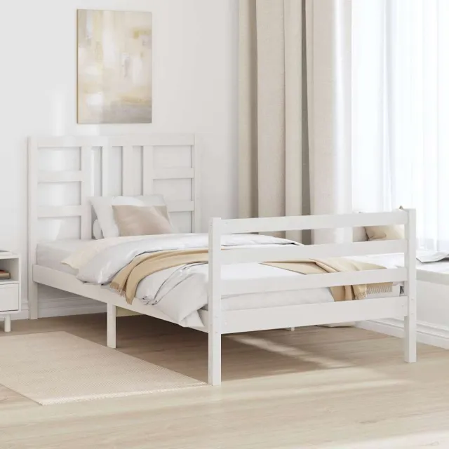 Cadre de lit sans matelas blanc 100x200 cm bois de pin massif