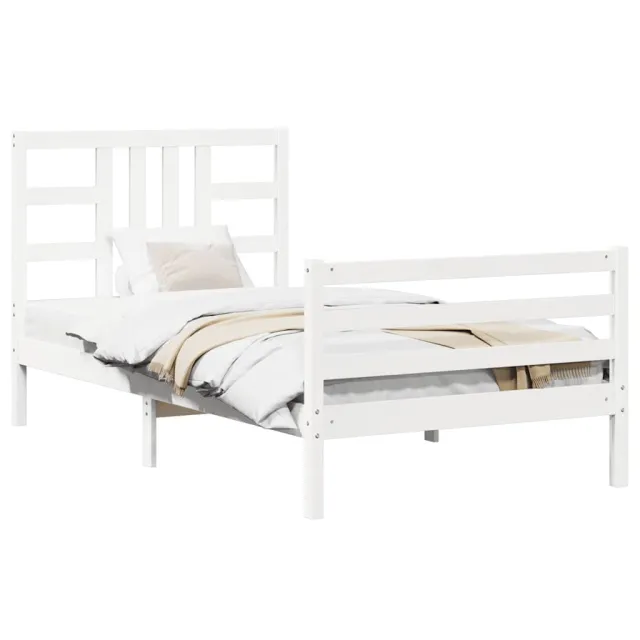 Cadre de lit sans matelas blanc 100x200 cm bois de pin massif