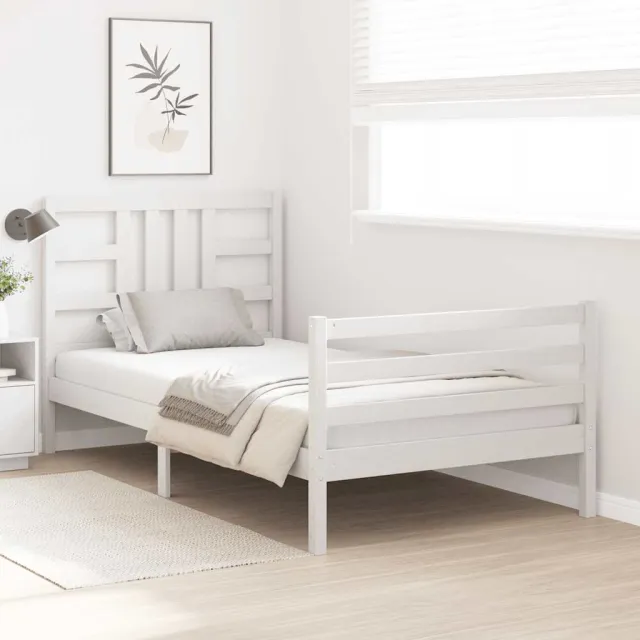 Cadre de lit sans matelas blanc 100x200 cm bois de pin massif