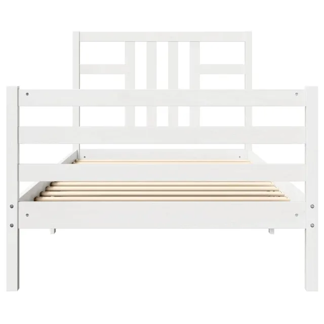 Cadre de lit sans matelas blanc 100x200 cm bois de pin massif