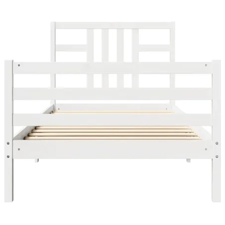 Cadre de lit sans matelas blanc 100x200 cm bois de pin massif